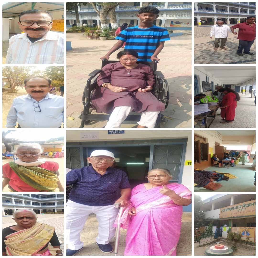 रांची निगम चुनाव : वार्ड 50 व 51 के बूथों पर बुजुर्ग मतदाताओं में दिखा जोश