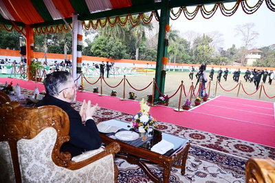 गणतंत्र दिवस : रांची लोक भवन में सामूहिक बैंड डिस्प्ले व ‘एट होम’ कार्यक्रम का आयोजन