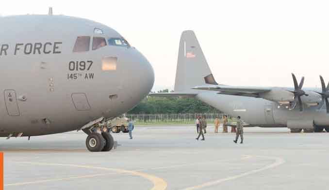 अमेरिकी वायुसेना के पांच विमान पाकिस्तान के नूर खान एयरबेस पर उतरे