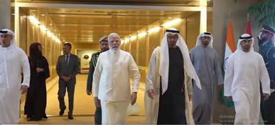 पीएम मोदी अबू धाबी पहुंचे, एफ16 जेट विमानों ने एस्कॉर्ट किया, गार्ड ऑफ ऑनर दिया गया