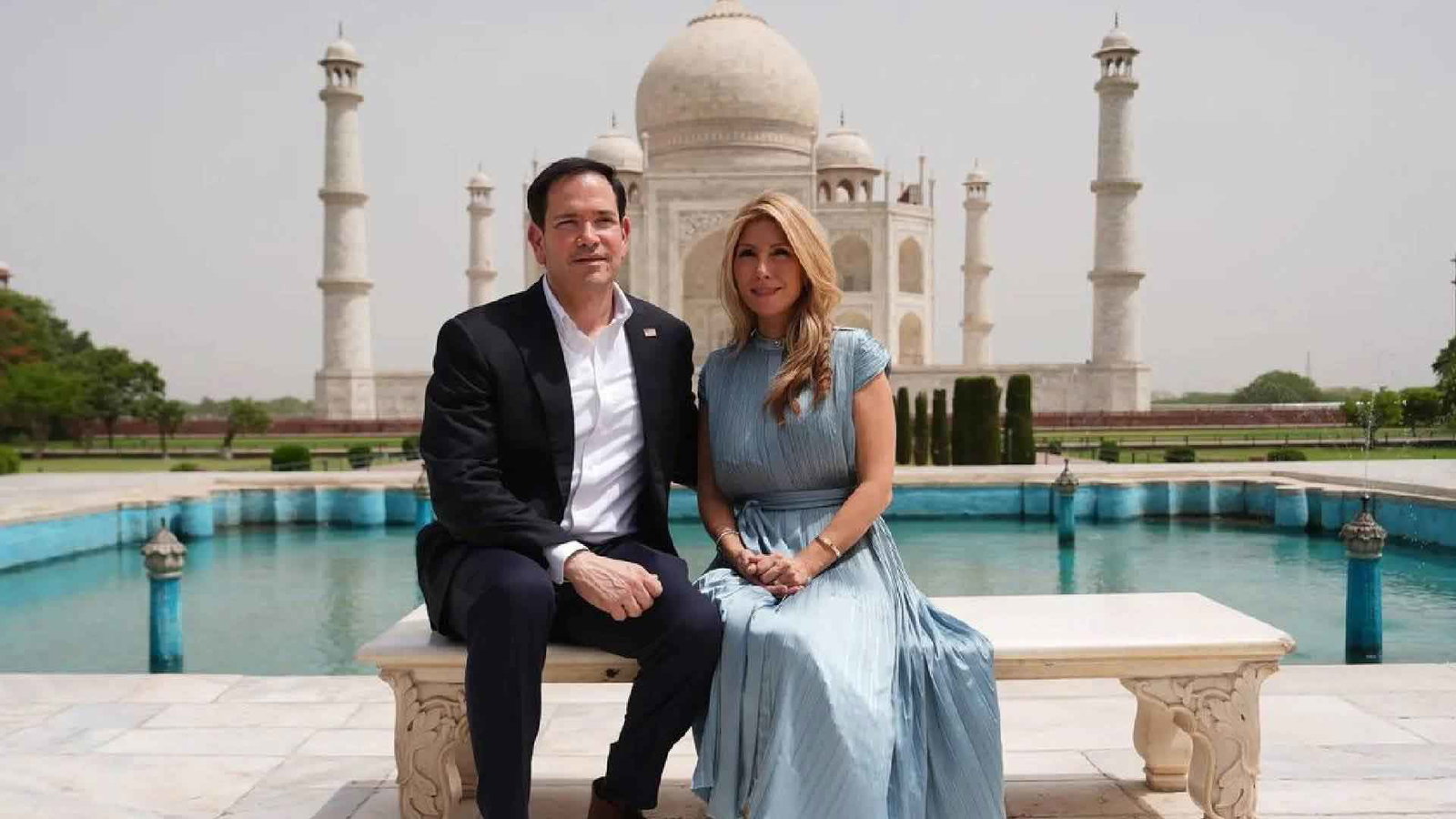 मार्को रुबियो ने पत्नी जेनेट के साथ ताजमहल का भ्रमण किया, जयपुर पहुंचे, ऐतिहासिक आमेर किला देखा