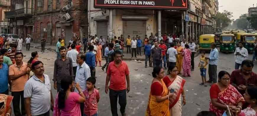 कोलकाता में भूकंप आने की खबर,लोग घरों,कार्यालयों से बाहर भागे