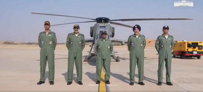 राष्ट्रपति द्रौपदी मुर्मू ने जैसलमेर वायु सेना स्टेशन से स्वदेशी लड़ाकू हेलीकॉप्टर प्रचंड में उड़ान भरी