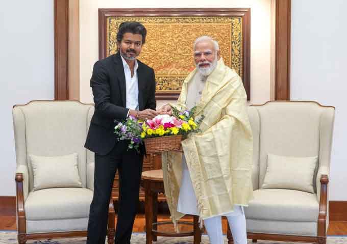 तमिलनाडु के नये मुख्यमंत्री जोसेफ विजय प्रधानमंत्री नरेंद्र मोदी से मिले