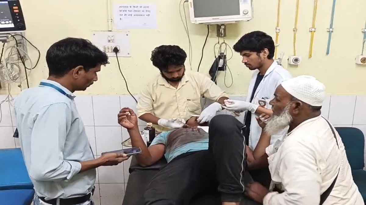 Injured man,  hospital