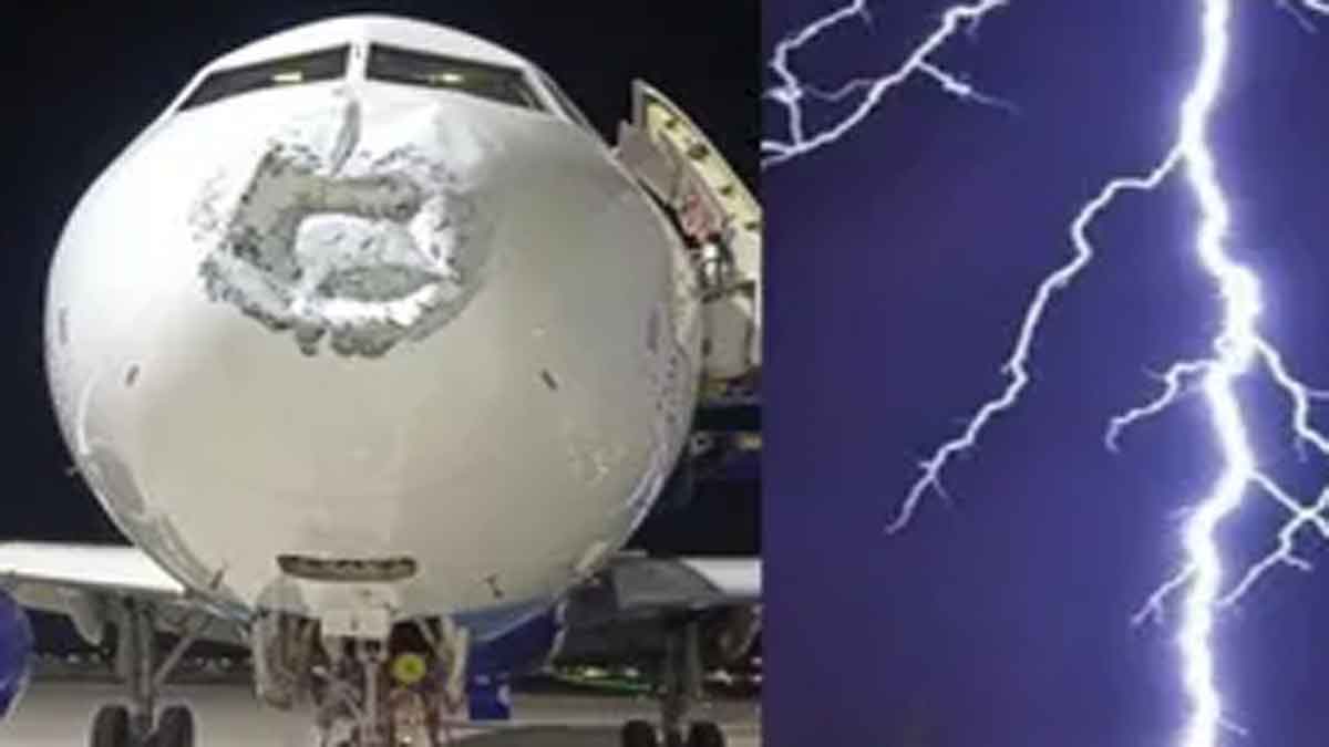 Lightning strikes,  IndiGo