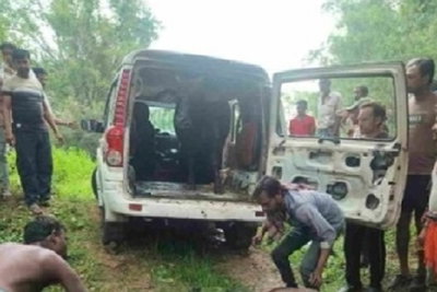 Jamshedpur News: झाड़ियों में फंसी संदिग्ध स्कॉर्पियो से बरामद हुए दो मवेशी
