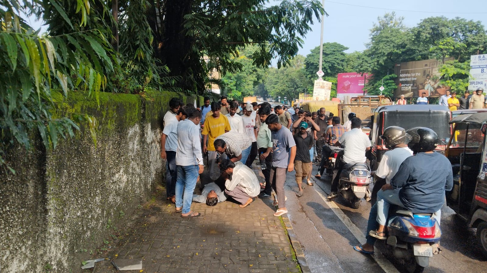 Commotion on road
