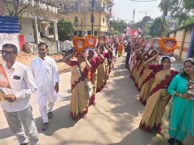 पलामूः हिंदू नववर्ष पर निकली स्वर्वेद शोभायात्रा
