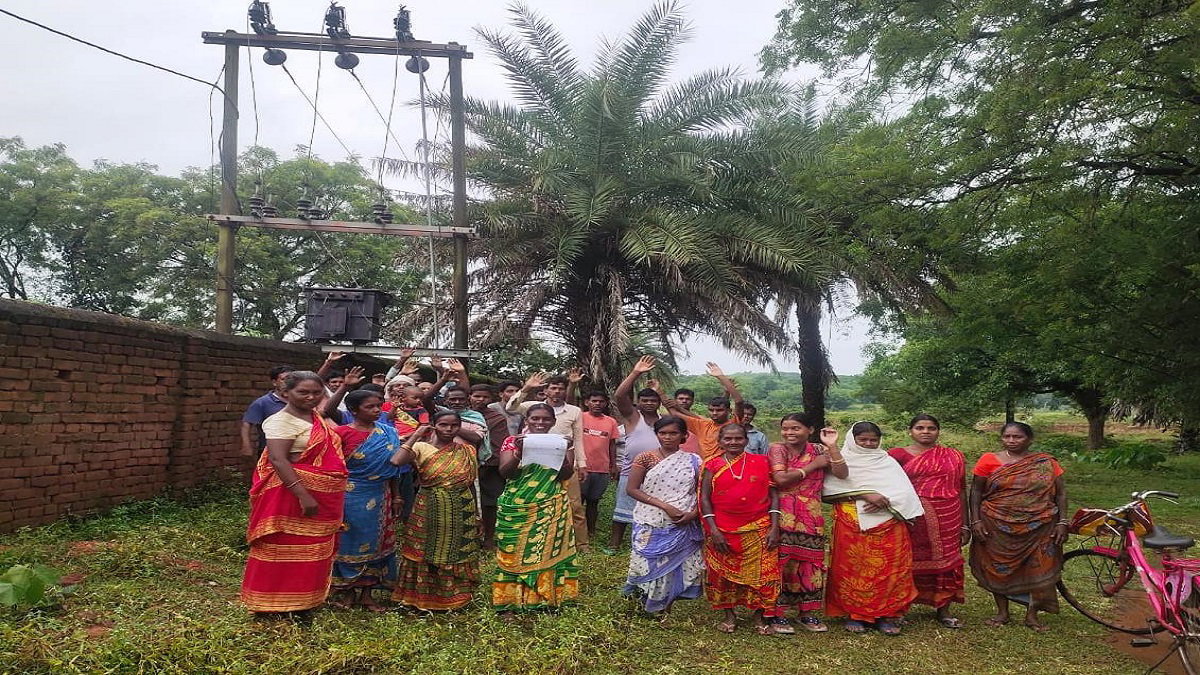 Villagers protest
