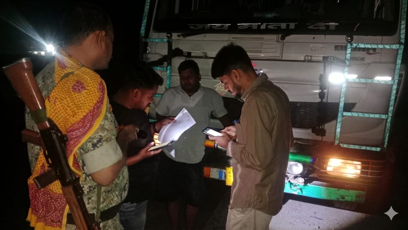 पलामूः अवैध स्टोन चिप्स व बालू लदे  6 ट्रैक्टर जब्त