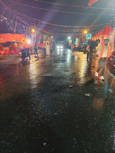 रामगढ़ः रामनवमी उत्सव पर आंधी-पानी का खलल, कई जगह पंडाल गिरे, बिजली गुल