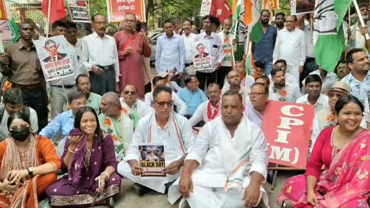 congress-CPI(ML) dharna