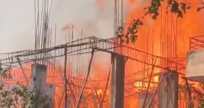 रामगढ़ः अपार्टमेंट में लगी भीषण आग, मची अफरा-तफरी