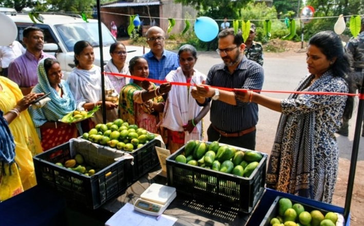 Saraikela News : सरायकेला में आम बिक्री स्टॉल शुरू, 1000 किलो आम्रपाली का पहला ऑर्डर