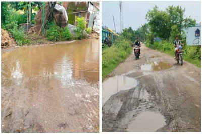 बहरागोड़ा में बाबा चित्रेश्वर धाम की मुख्य सड़क बनी दलदल