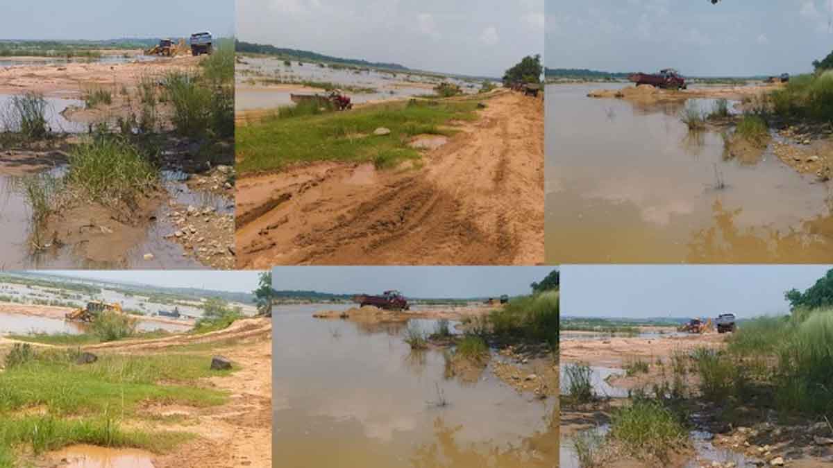 अजय नदी पर बालू माफियाओं का कब्जा! NGT की रोक बेअसर,  बालू छानने की मशीन से हो रहा अवैध खनन