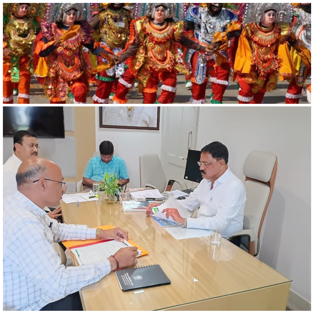 Folkart: छऊ कला के संरक्षण को लेकर मंत्री से मिले नगर पंचायत अध्यक्ष मनोज चौधरी