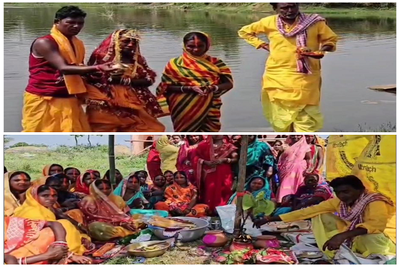 धनबाद: महुदा में तालाब और कुएं की हुई शादी, सैकड़ों ग्रामीण बने गवाह