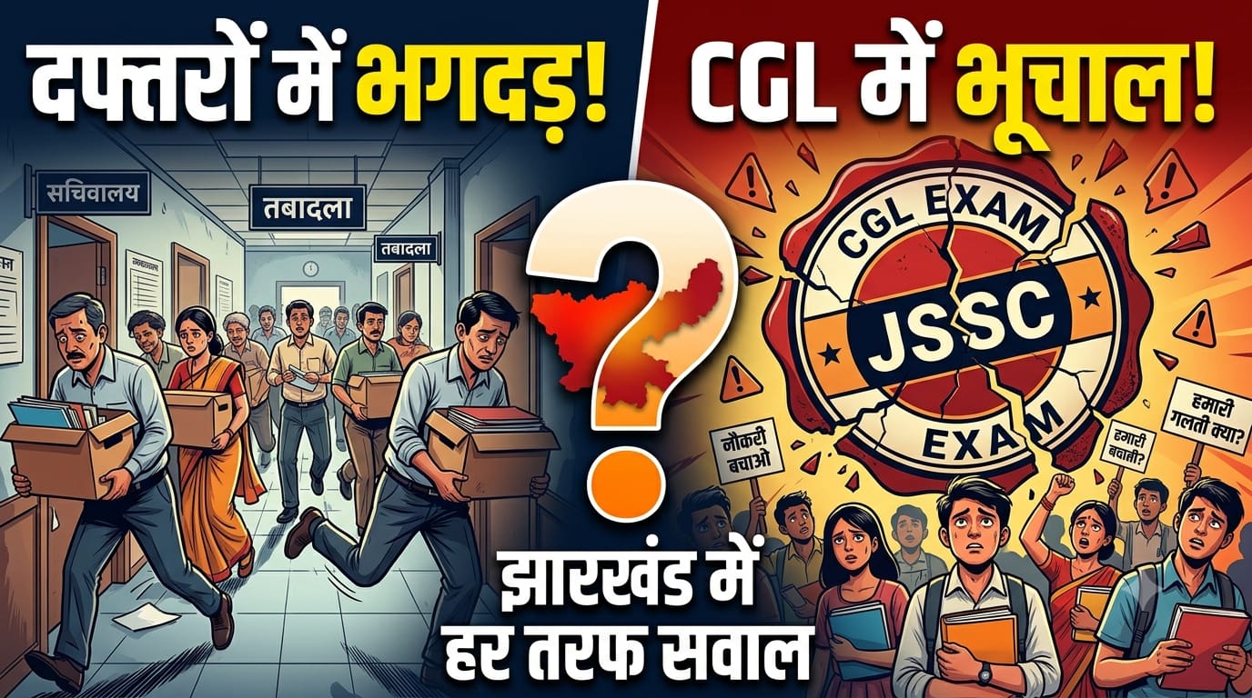 दफ्तरों में तबादलों की भगदड़, CGL में नौकरियों का भूचाल: झारखंड में हर तरफ सवाल