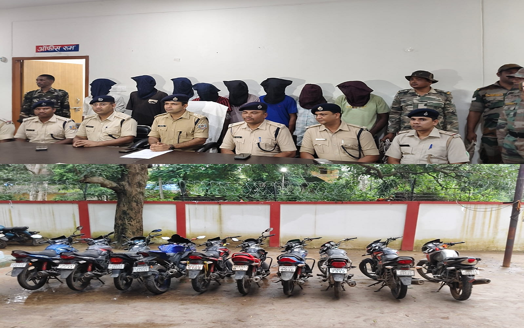 रांची में बाइक चोर गिरोह का भंडाफोड़, चोरी की 10 बाइक के साथ 8 आरोपी गिरफ्तार