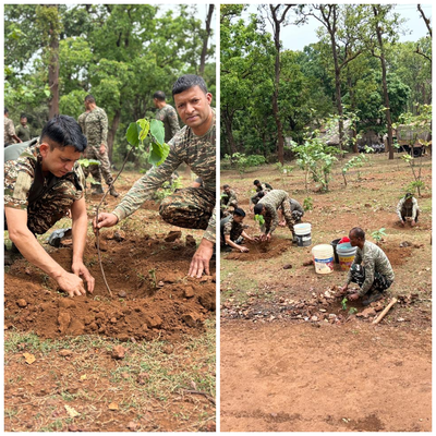 किरीबुरू में CRPF का हरित संदेश, बड़े पैमाने पर पौधारोपण