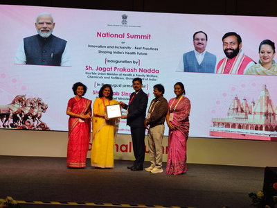 चंडीगढ़ में आयोजित राष्ट्रीय स्वास्थ्य शिखर सम्मेलन में झारखंड को मिला सम्मान