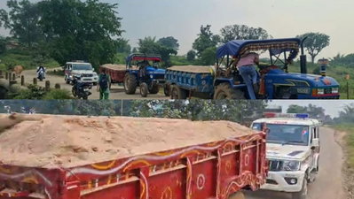 Giridih News: मटरुखा में बालू तस्करी पर कार्रवाई, बालू लदे 3 ट्रैक्टर जब्त, चालक व तस्कर फरार