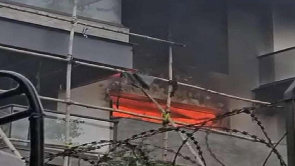 Fire breaks out