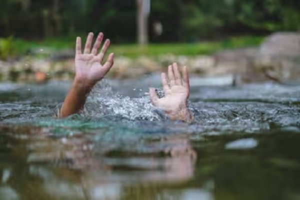 jumping into river