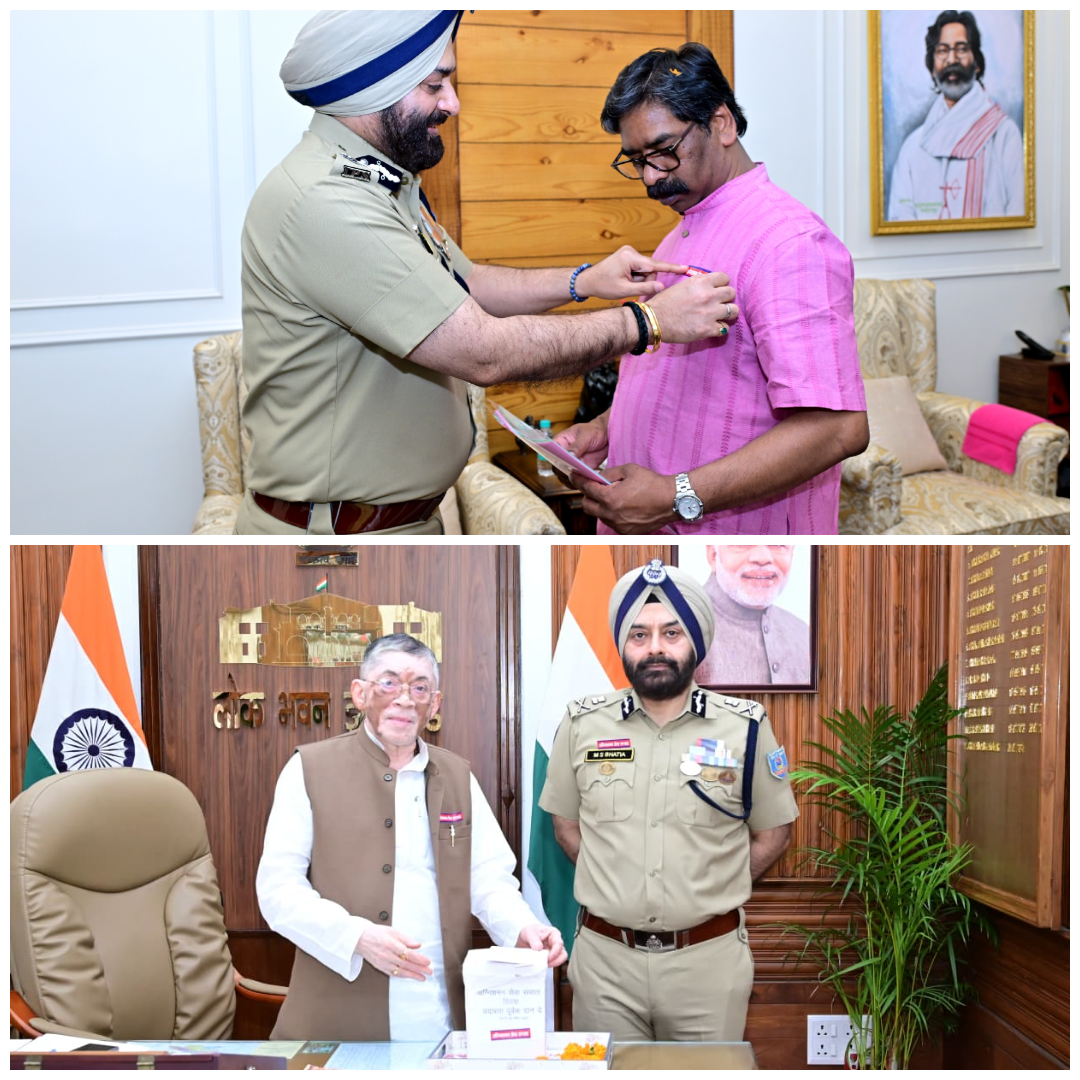 अग्निशमन सेवा सप्ताह :  गृह रक्षा वाहिनी के डीजी ने राज्यपाल और सीएम को लगाया बैज