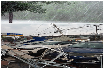 रांची में बारिश ने गर्मी से पहुंचाई राहत, आंधी में सोरोस बार का टॉप रूफ  गिरा