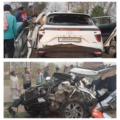 बोकारो :  ट्रक और कार की भीषण टक्कर, कार चालक मौत, दूसरा गंभीर