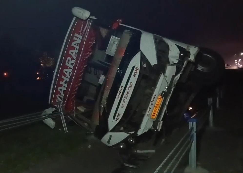 Bus overturned