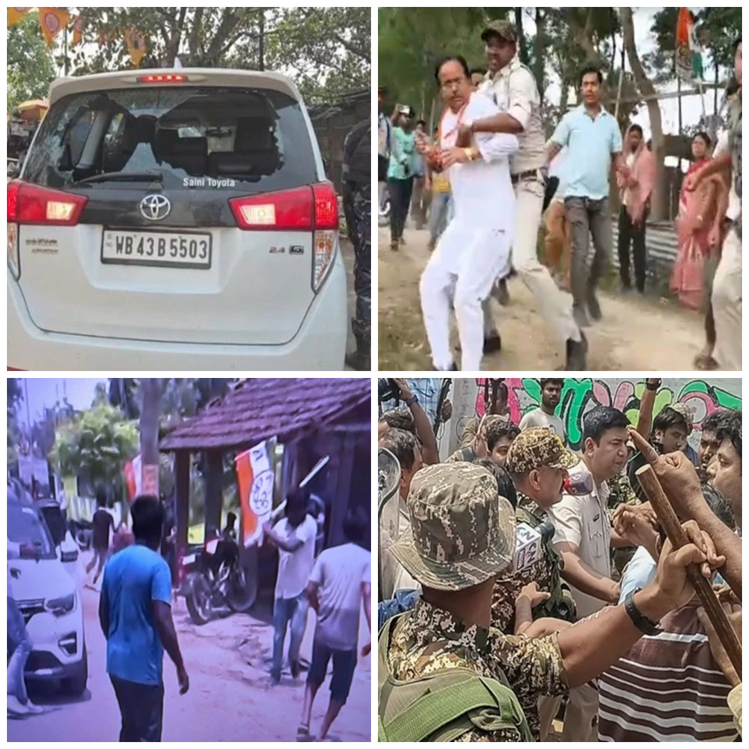 बंगाल चुनाव  : कई जिलों में हिंसा, झड़प व हमले, EVM खराब होने पर लोगों का हंगामा