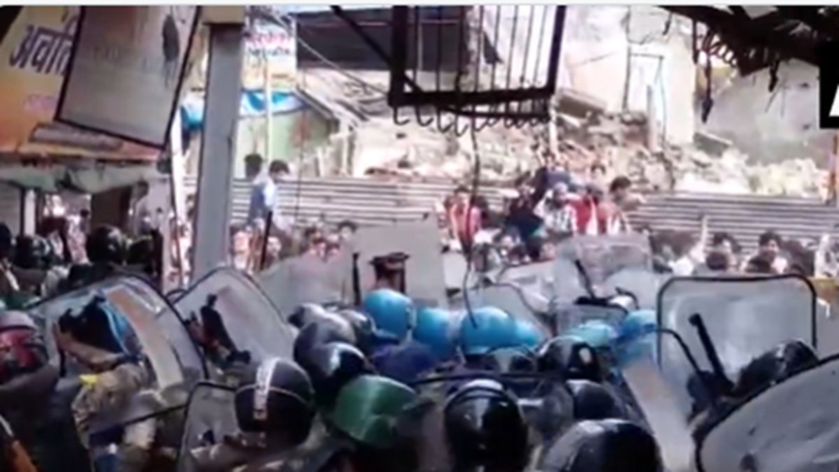 Stone-pelting at police