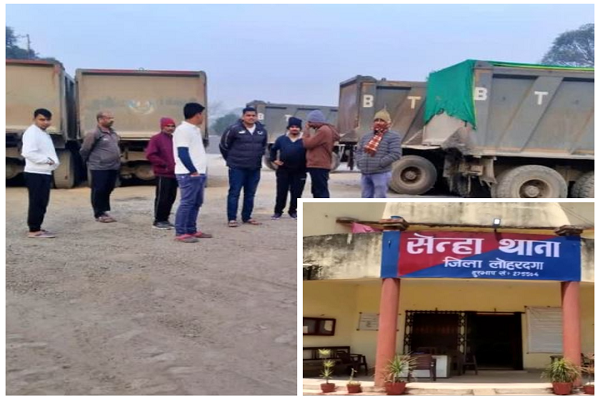 लोहरदगा: अवैध बालू खनन के खिलाफ बड़ी कार्रवाई, 6 हाईवा जब्त, मचा हड़कंप