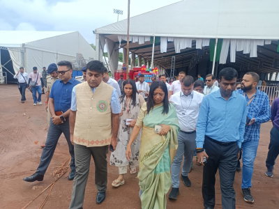 वंदना दादेल ने आदिवासी महोत्सव को लेकर मोरहाबादी मैदान का किया निरीक्षण