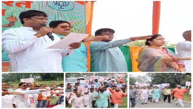 Dhanbad :  पीएम के जनसेवा के 25 वर्ष पूरे होने पर भाजपा ने निकाली सेवा ज्योति यात्रा