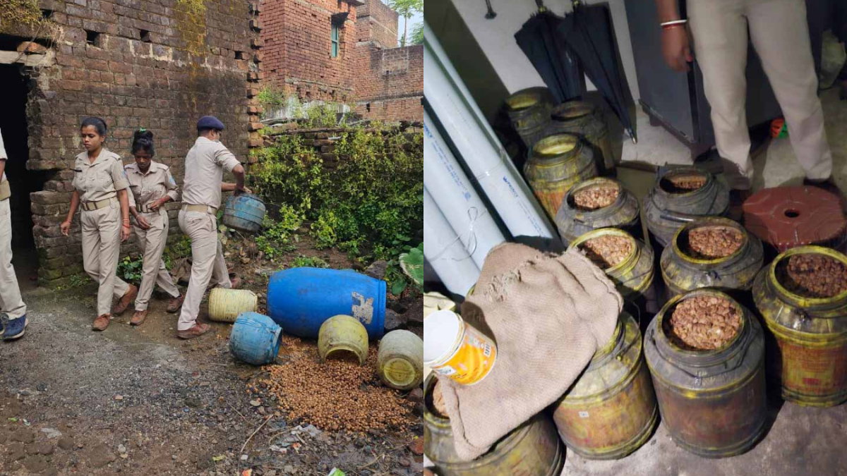 गिरिडीह में उत्पाद विभाग की कार्रवाई, 300 लीटर शराब जब्त व 4500 किलो जावा महुआ विनष्ट