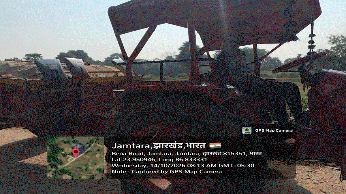 Tractor loaded with legal sand