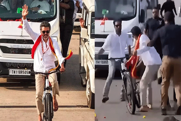 Thalapathy Vijay का रैली वीडियो वायरल, साइकिल छोड़ने पर यूजर्स ने किए फनी कमेंट्स