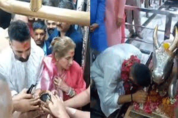 सास के साथ उज्जैन पहुंचे अक्षय कुमार, लिया महादेव का आशीर्वाद