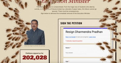 कॉकरोच पार्टी ने मांगा धर्मेंद्र प्रधान का इस्तीफा, दो घंटे में दो लाख से अधिक डिजिटल हस्ताक्षर