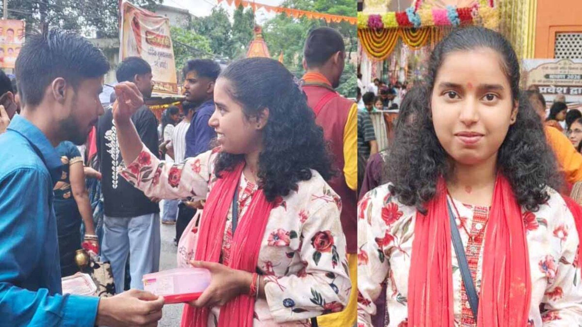 बाबाओं की भीड़ में अलग दिखी 'स्तुति', तिलक लगाकर बांट रही आस्था