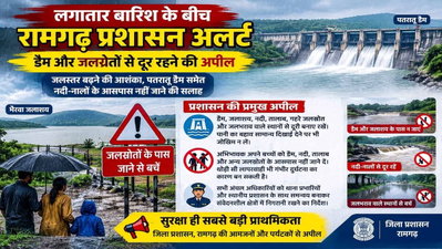 Ramgarh News : लगातार बारिश के बीच प्रशासन अलर्ट, डैम व जलस्रोतों से दूर रहने की अपील