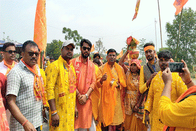 Jamtara news :  हनुमान मंदिर प्राण प्रतिष्ठा महोत्सव की भव्य शुरुआत