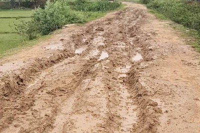 Gumla : सड़क की बदहाली पर फूटा हराटोली के ग्रामीणों का गुस्सा, निर्माण की मांग