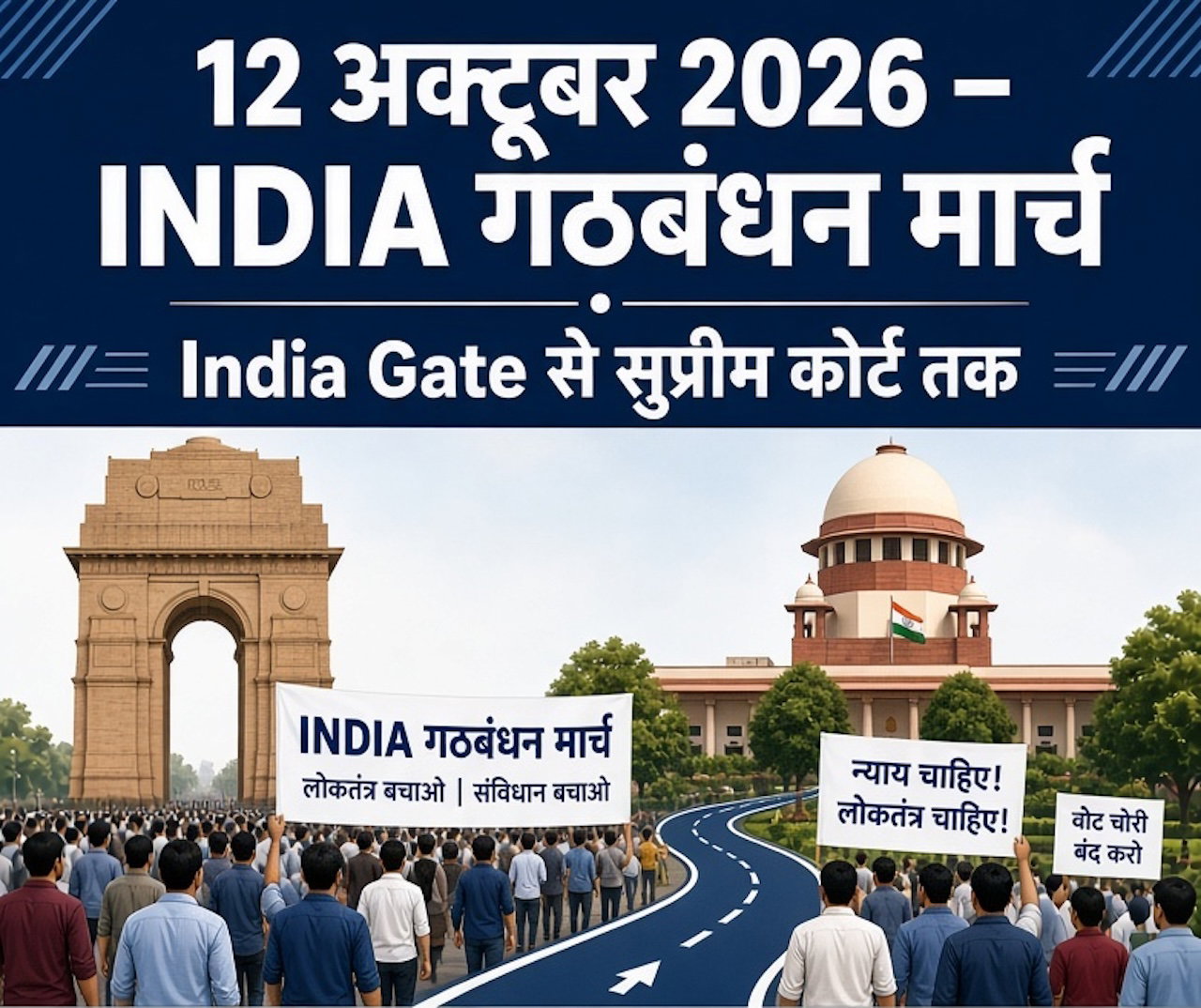 Live- इंडिया गठबंधन का सुप्रीम कोर्ट मार्च, CJI का मिलने से इंकार, देश भर से MP-MLA पहुंचे दिल्ली