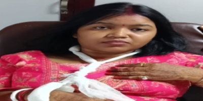 आदित्यपुरः उतरते वक्त चालू हो गया झूला, नीचे गिरी महिला, कॉलर बोन टूटी